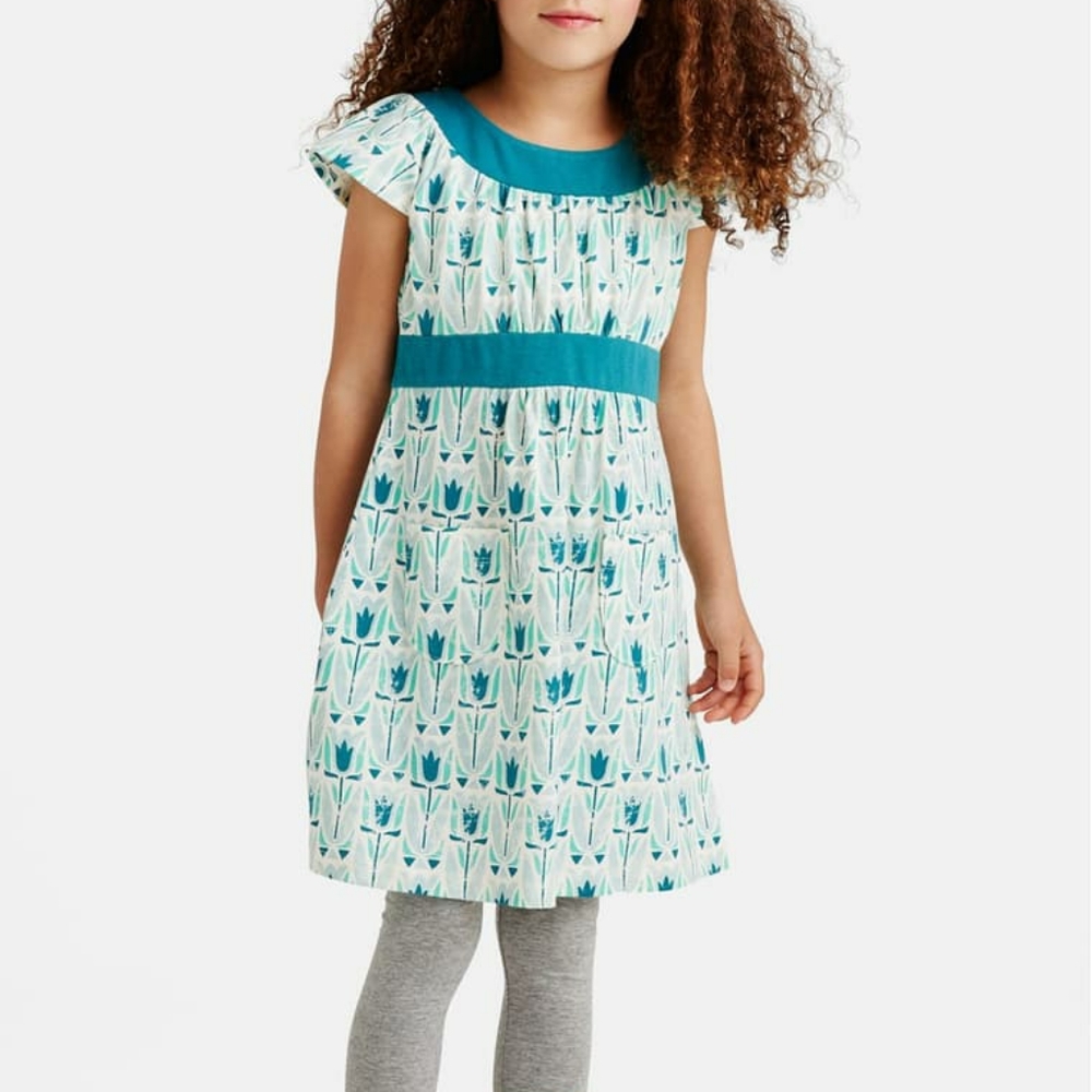 Tea Collection Teal 'Mod Tulip' Dress size 4